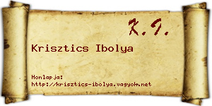 Krisztics Ibolya névjegykártya