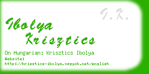 ibolya krisztics business card